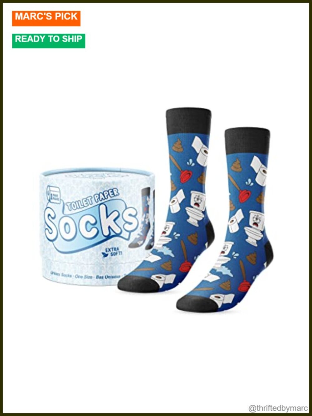 Novelty Toilet Paper Socks Cotton Blend Crew One Size